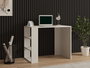 Hanah Home Mesa de Estudio Escandinava Blanca con Numerosos Estantes, 90x50x70 cm, Tablero Melamina 18mm